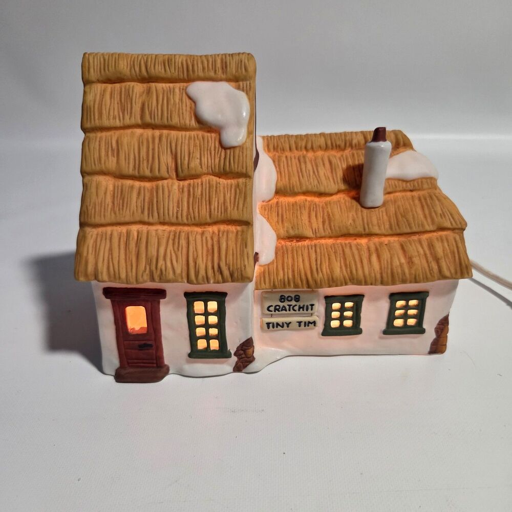 Dept. 56 Dickens Village Christmas House The Cottage of Bon Cratchit & Tiny Tim